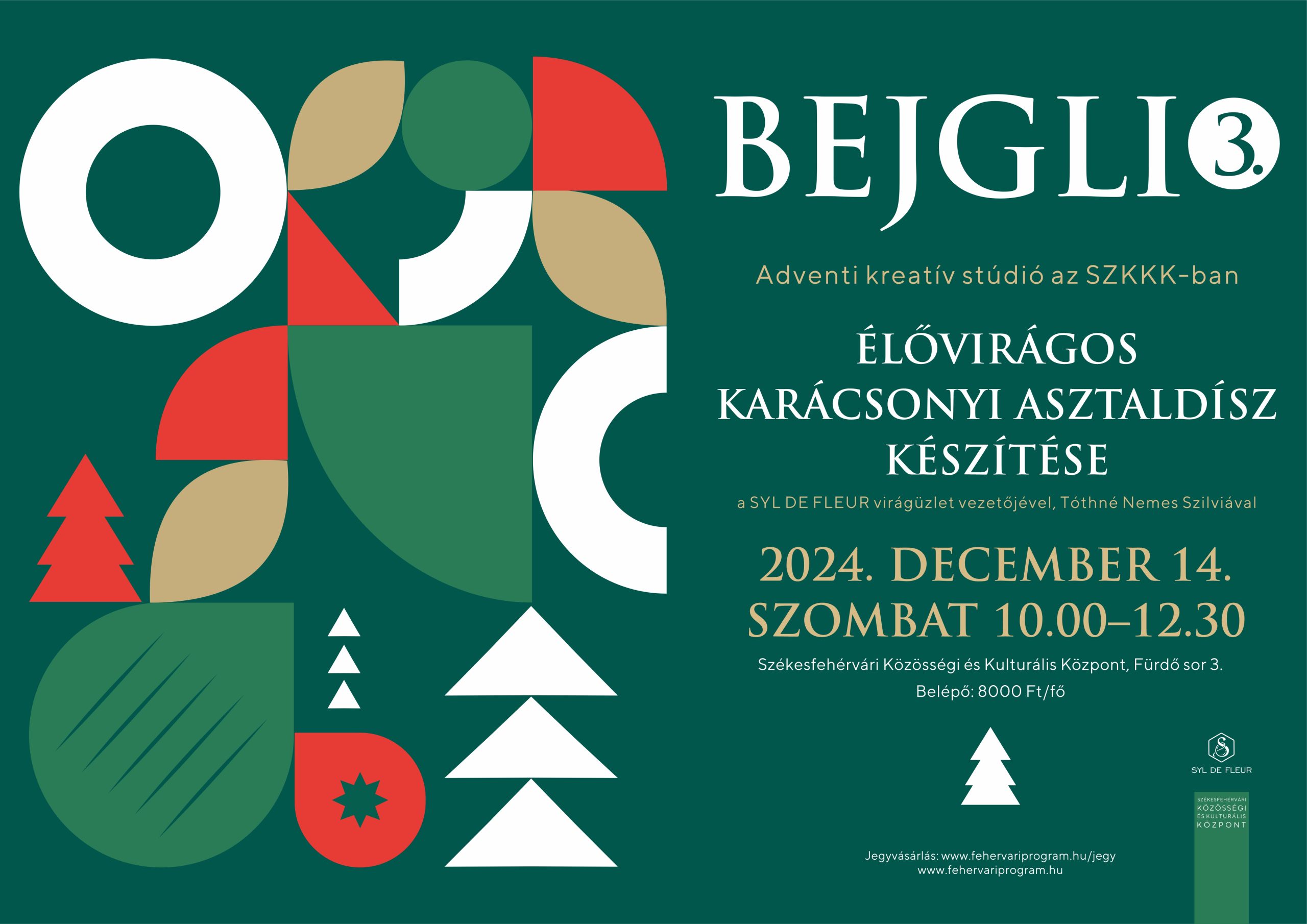 BEJGLI • Adventi kreatív stúdió az SZKKK-ban 3. • Élővirágos karácsonyi asztaldísz @ Székesfehérvári Közösségi és Kulturális Központ