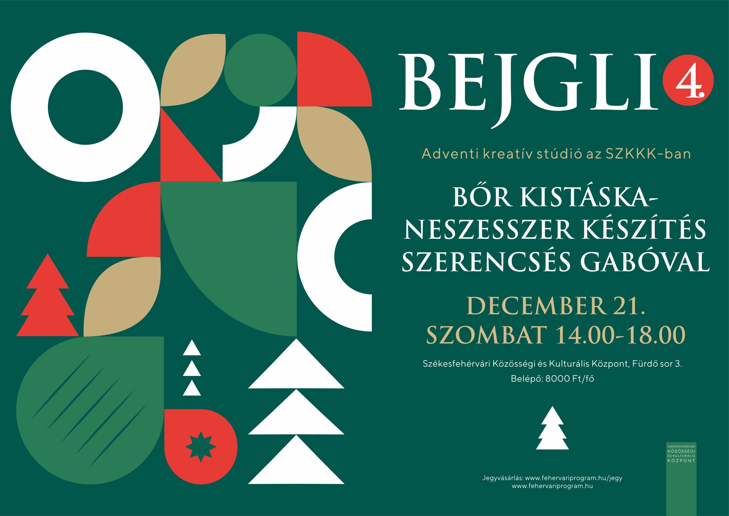 BEJGLI • Adventi kreatív stúdió az SZKKK-ban 4. • Bőr kistáska–neszesszer készítés Szerencsés Gabóval @ Székesfehérvári Közösségi és Kulturális Központ