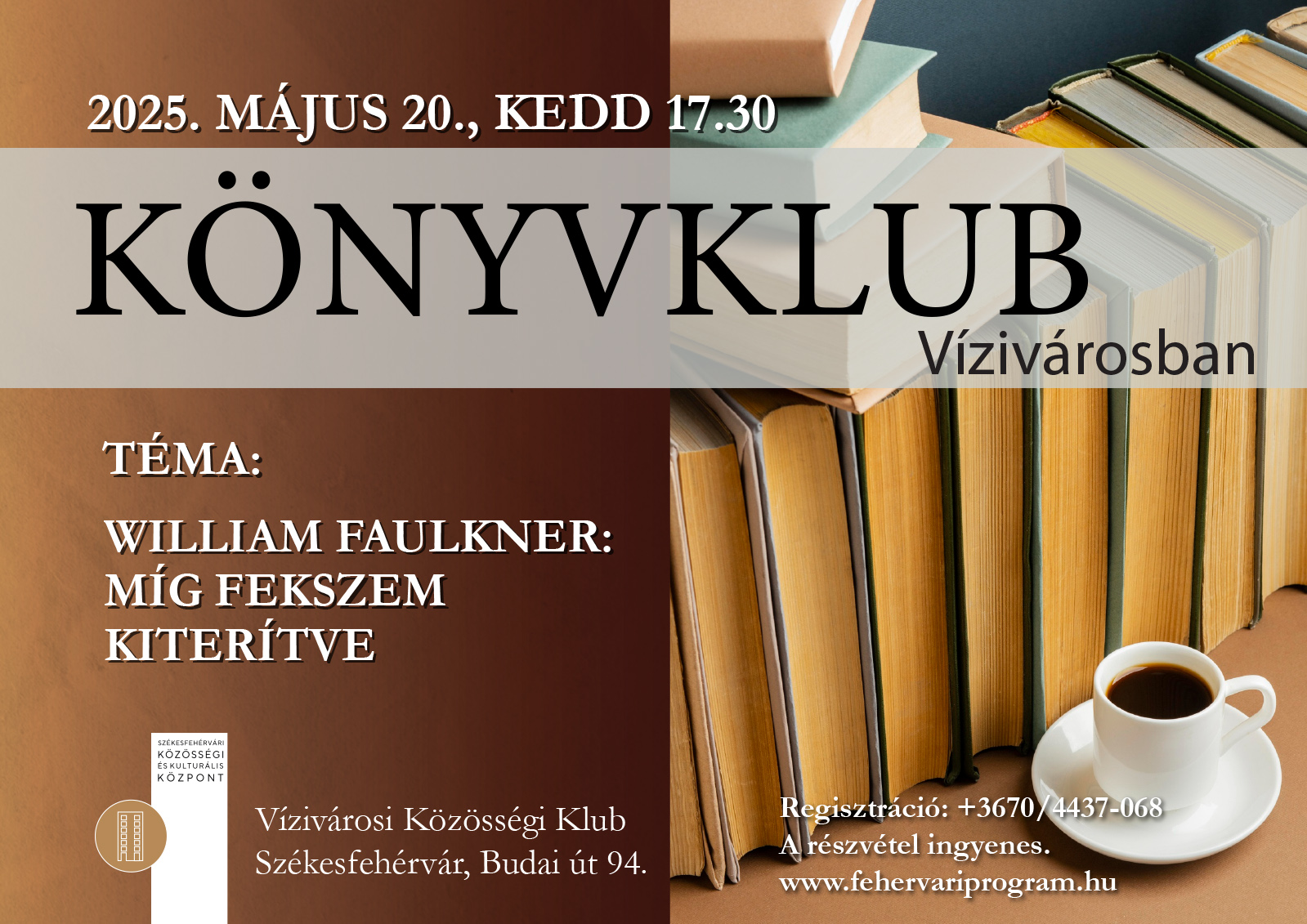 Könyvklub Vízivárosban @ Vízivárosi Közösségi Klub