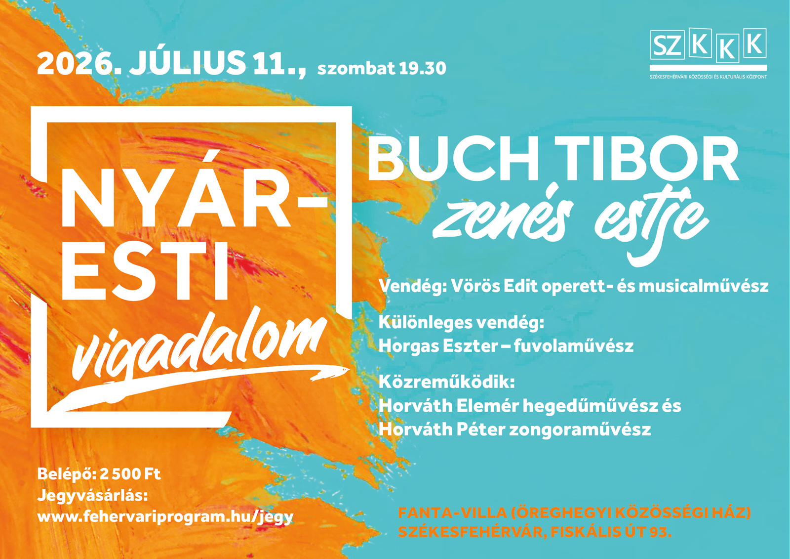 Nyáresti vigadalom – Buch Tibor zenés estje @ Fanta-villa (Öreghegyi Közösségi Ház) kertje