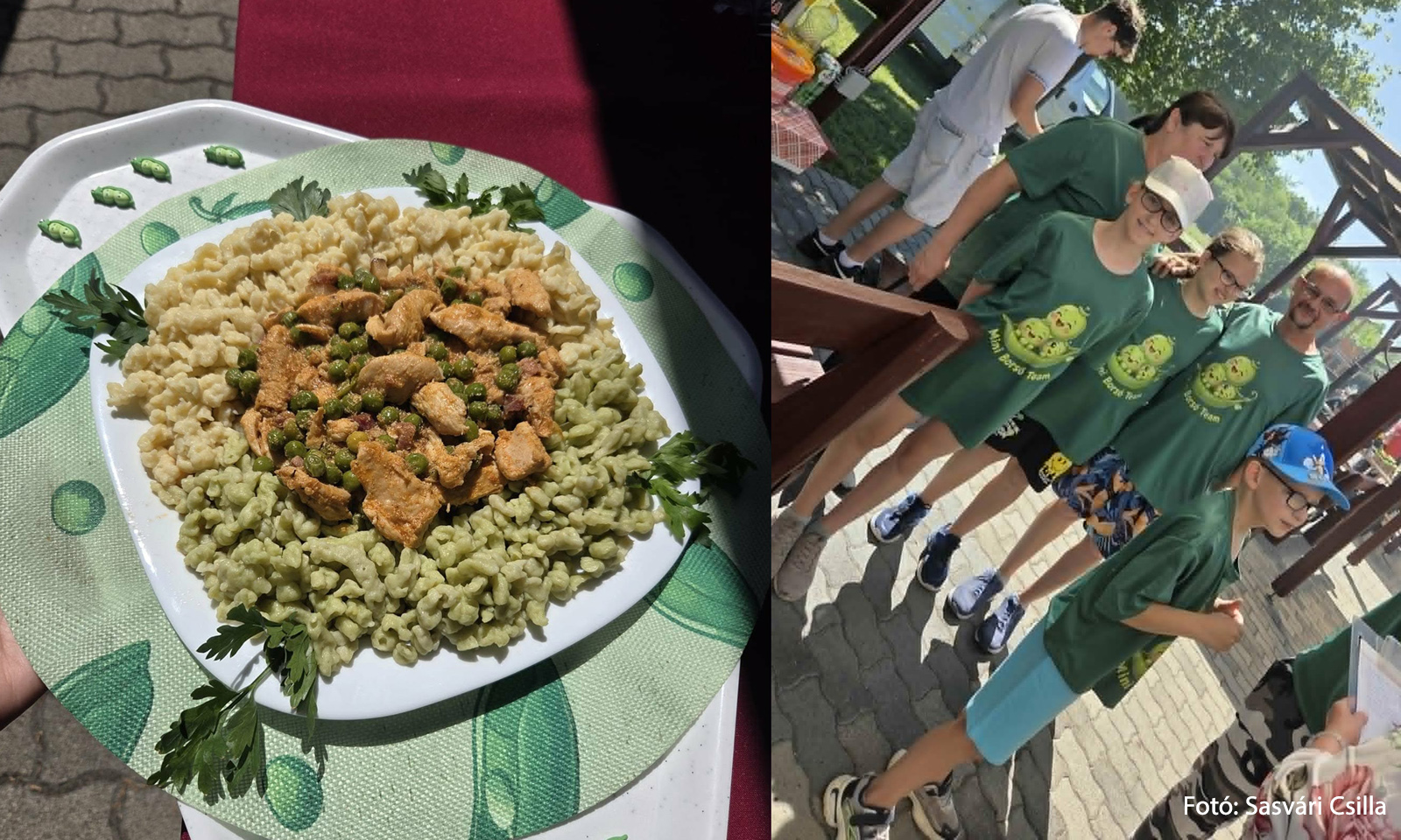 A verseny győztese, a Mini Borsó Team és a borsóragu
