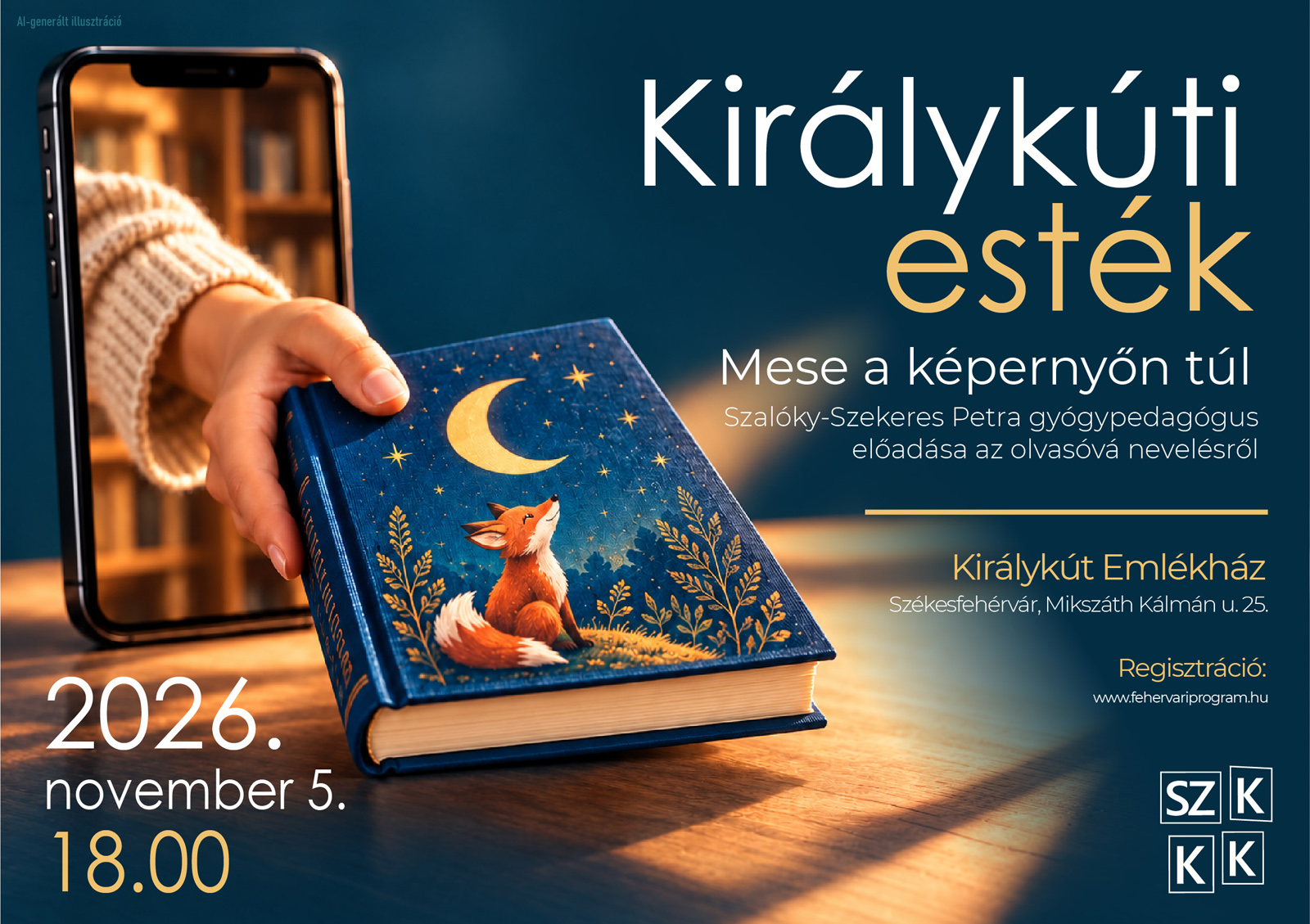 Mese a képernyőkön túl – Szalóky-Szekeres Petra gyógypedagógus előadása az olvasóvá nevelésről @ Királykút Emlékház